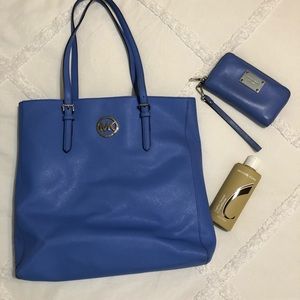 Michael Kors leather tote and matching wallet